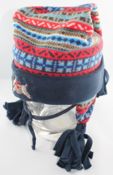 Sterntaler  Micro-Fleece-Zipfelmütze mit Bindeband und Bommel,- im Inka Style